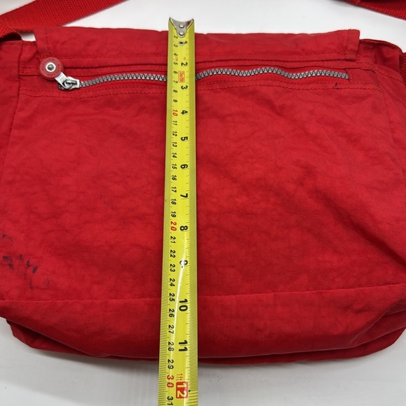 Kipling Red Nylon Lightweight Small Messenger Bag Purse MCB7579S - Picture 9 of 14